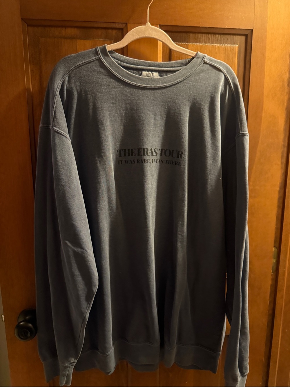 Charcoal Gray The Eras Tour Taylor Swift Crewneck Sweatshirt with Center Logo